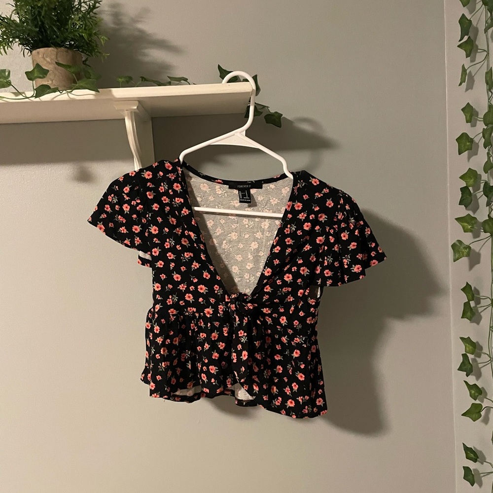 floral tie top